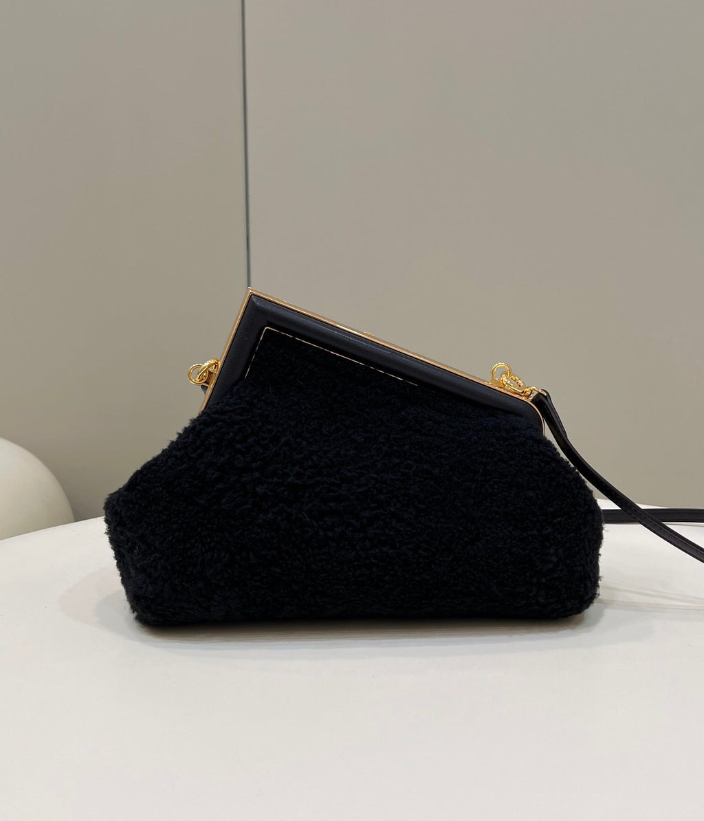 Fendi First Small 8BP129 Black sheepskin bag - Default Title - View 2