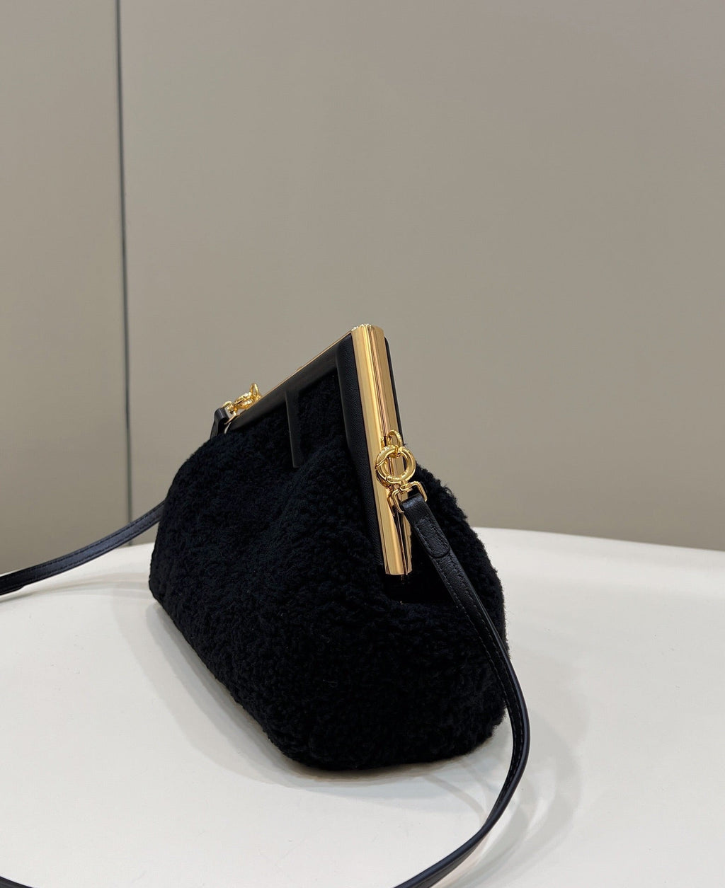 Fendi First Small 8BP129 Black sheepskin bag - Default Title - View 3