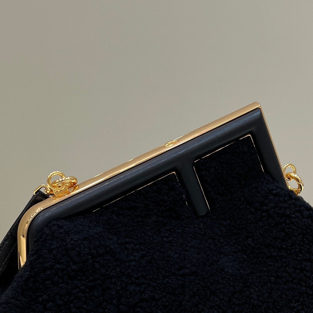 Fendi First Small 8BP129 Black sheepskin bag - Default Title - View 5