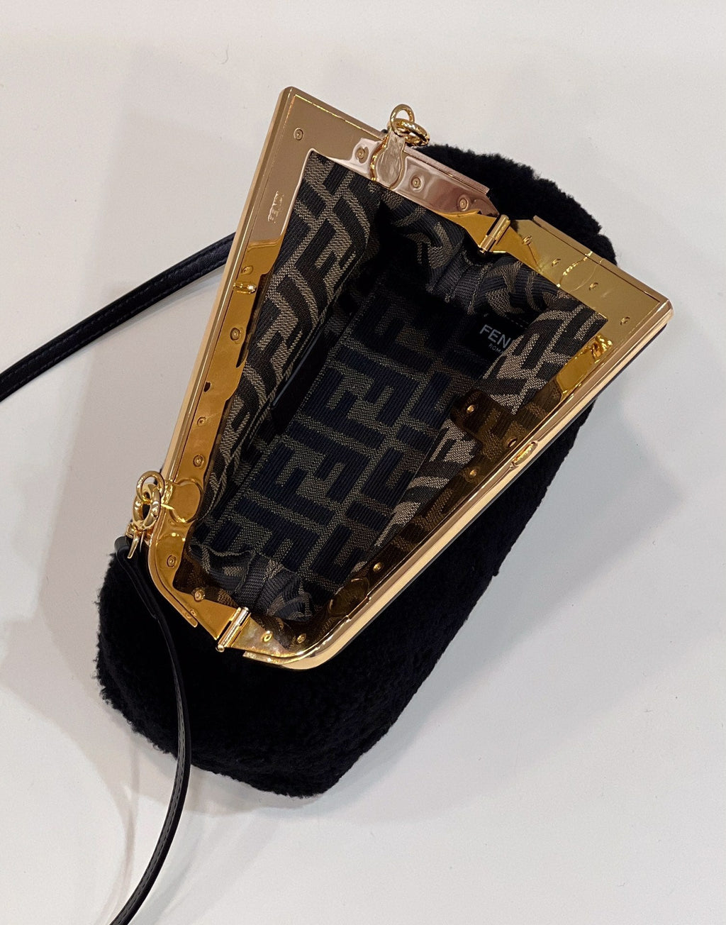 Fendi First Small 8BP129 Black sheepskin bag - Default Title - View 9