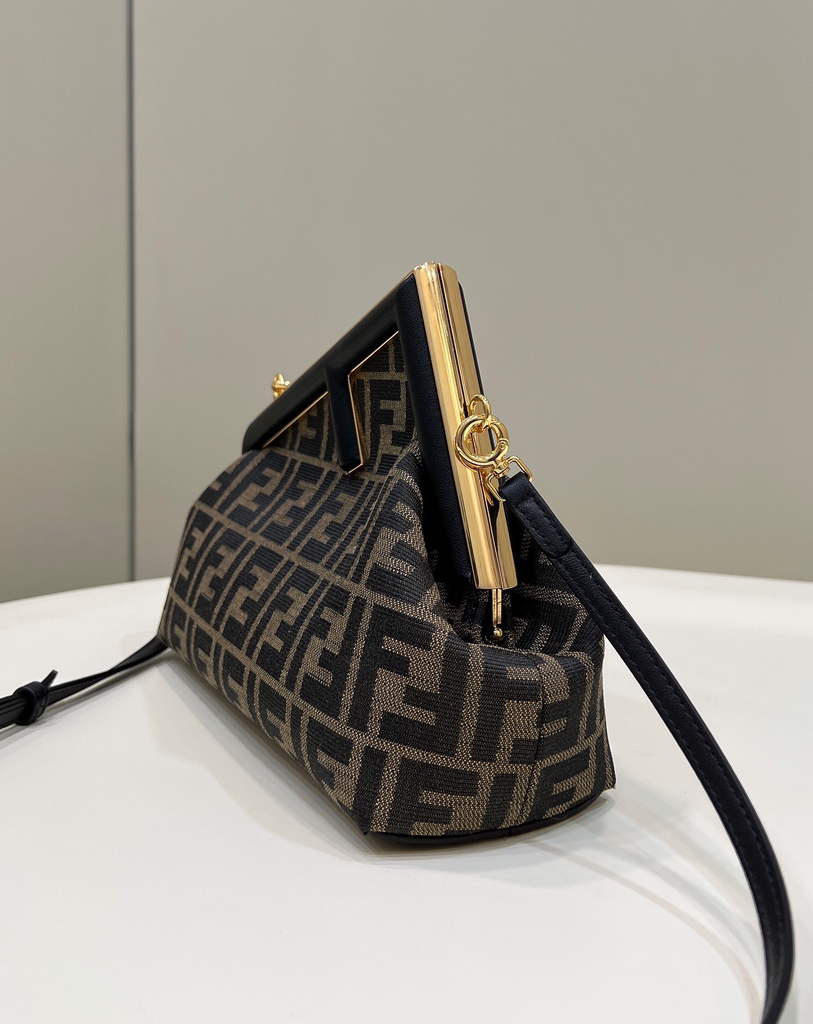 Fendi First Small 8BP129 Brown FF leather bag - Default Title - View 3