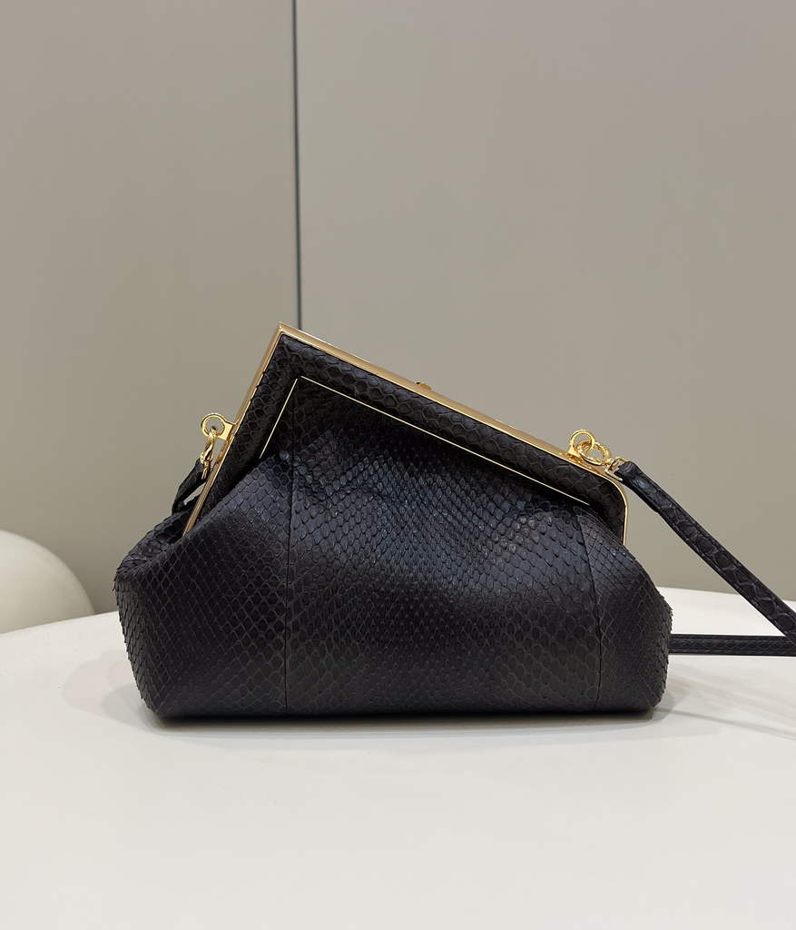 Fendi First Small 8BP129 Brown python leather bag - Default Title - View 2