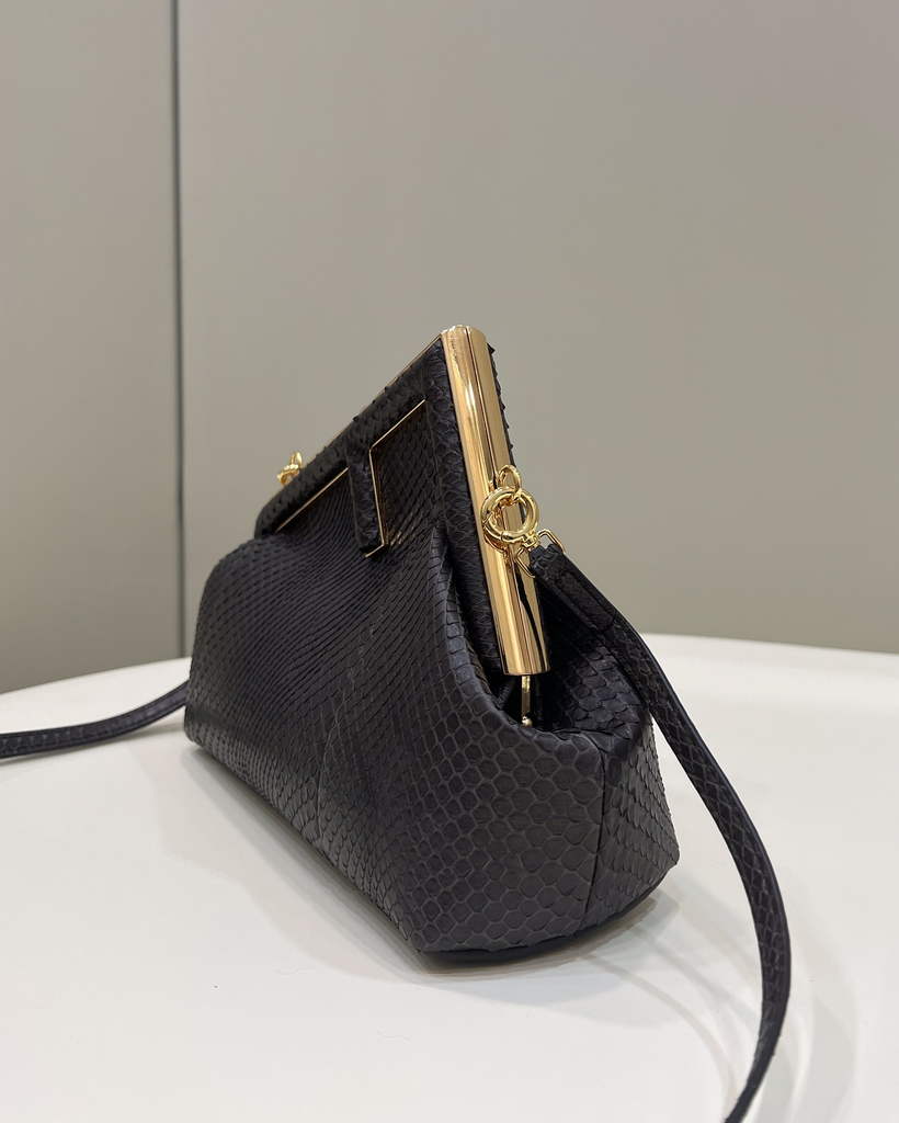 Fendi First Small 8BP129 Brown python leather bag - Default Title - View 3
