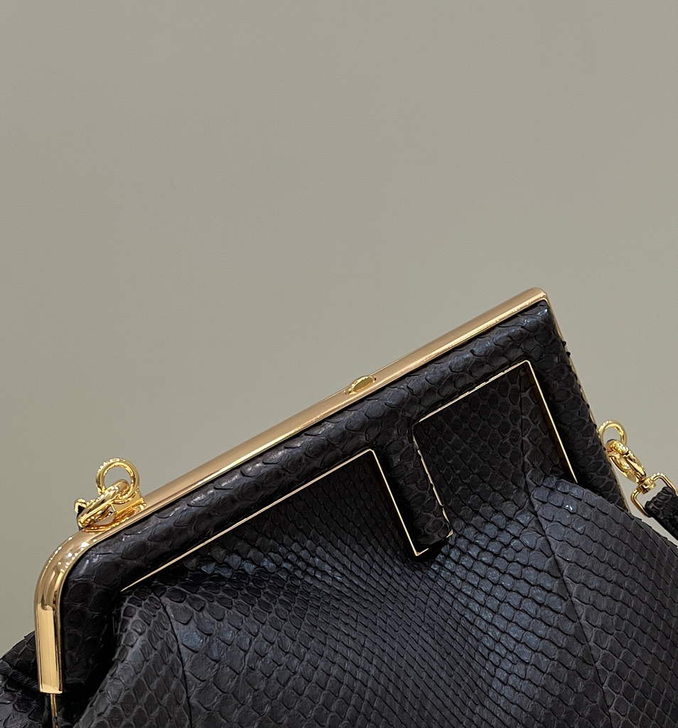 Fendi First Small 8BP129 Brown python leather bag - Default Title - View 4