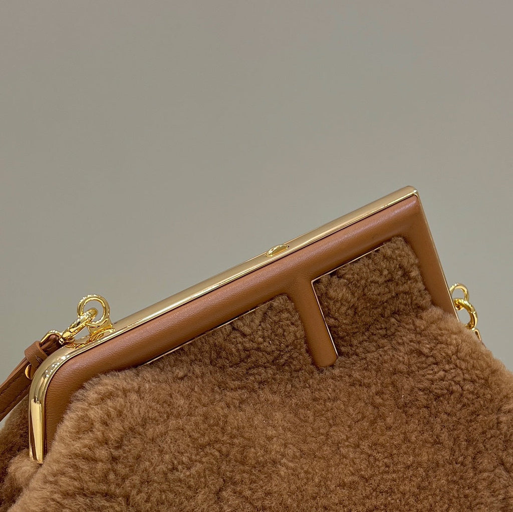 Fendi First Small 8BP129 Brown sheepskin bag - Default Title - View 8