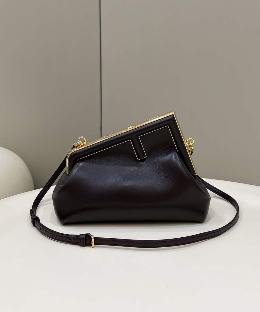 Fendi First Small 8BP129 Dark Brown leather bag - Default Title - View 1