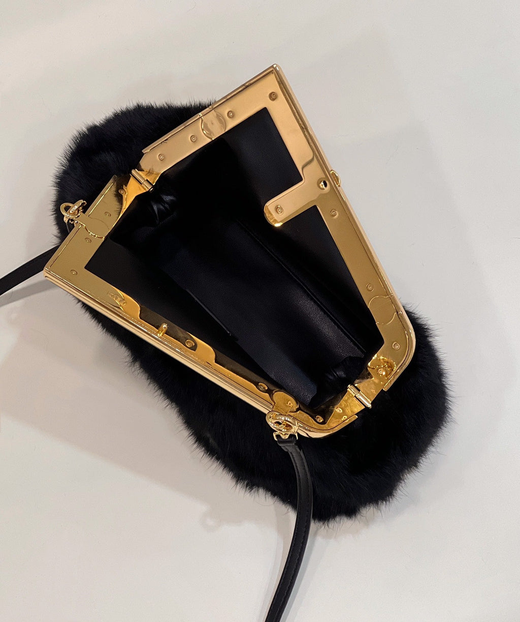 Fendi First Small 8BP129 Black fox fur bag - Default Title - View 9