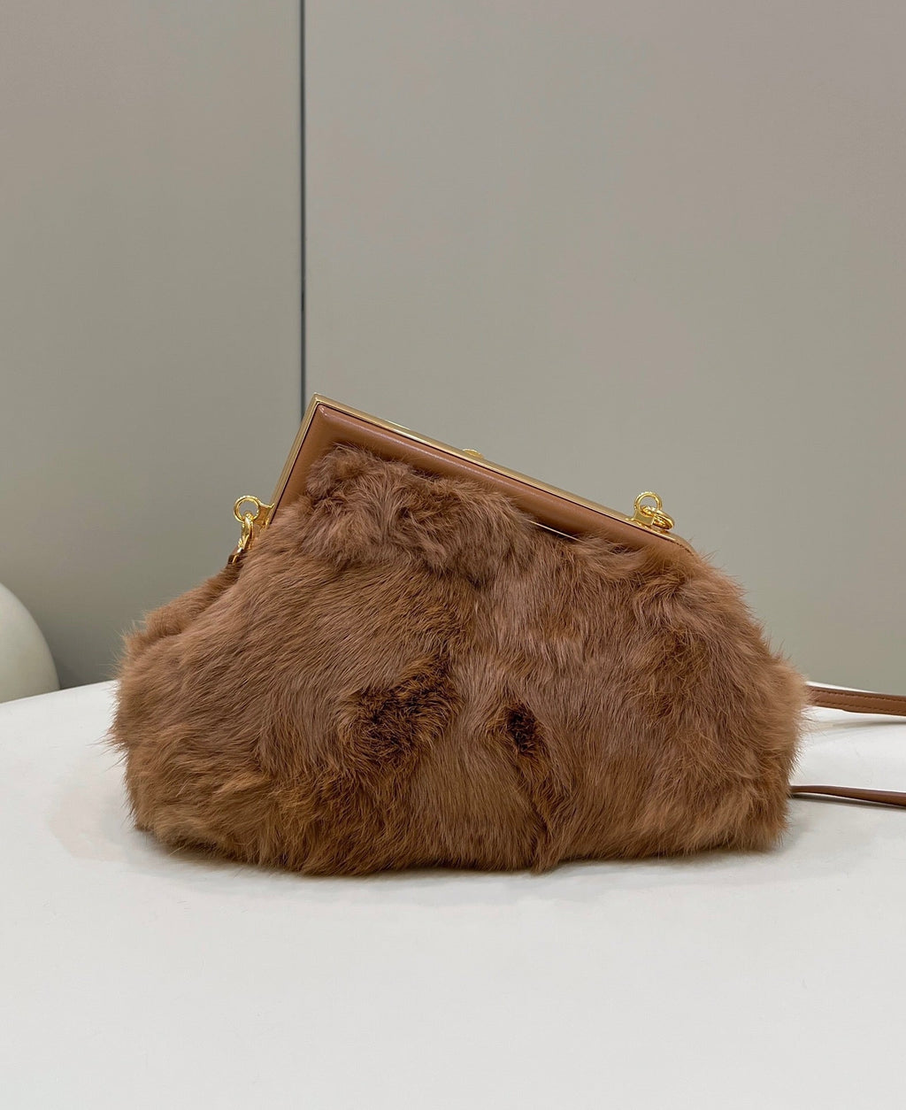 Fendi First Small 8BP129 Brown fox fur bag - Default Title - View 2