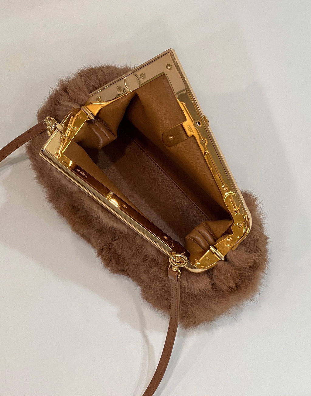 Fendi First Small 8BP129 Brown fox fur bag - Default Title - View 9