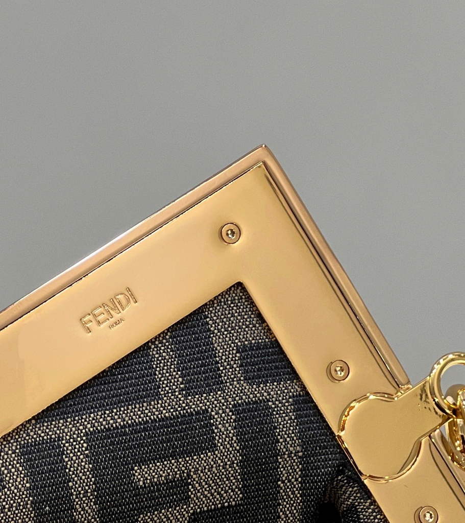 Fendi First Small 8BP129 Gold-colored leather sequinned bag - Default Title - View 9