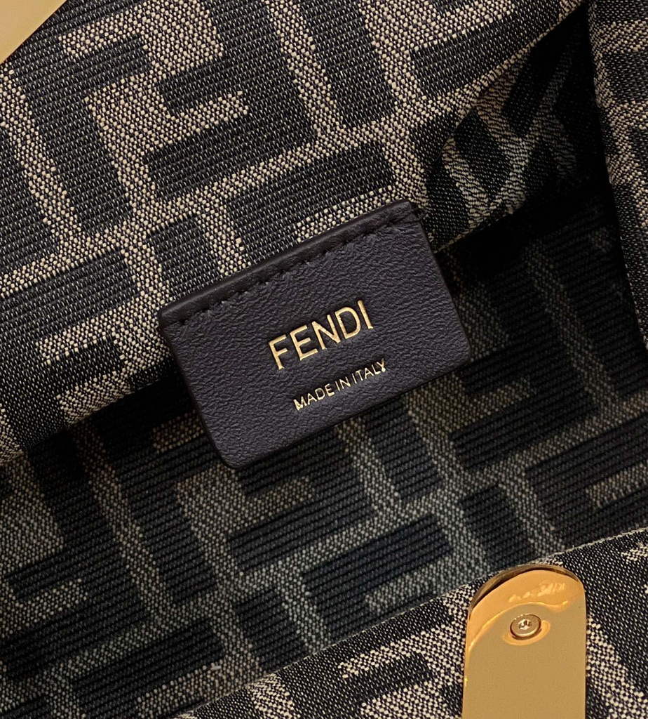 Fendi First Small 8BP129 Gray ostrich leather bag - Default Title - View 7