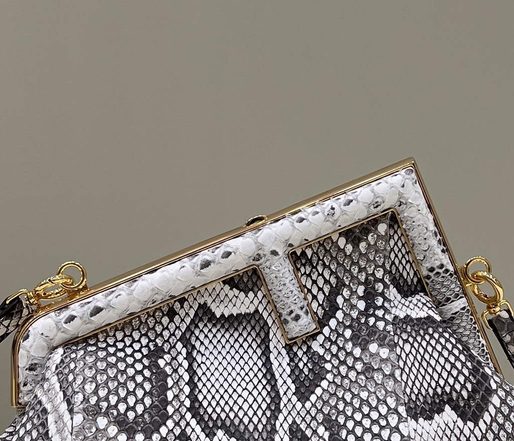 Fendi First Small 8BP129 Gray python leather bag - Default Title - View 5
