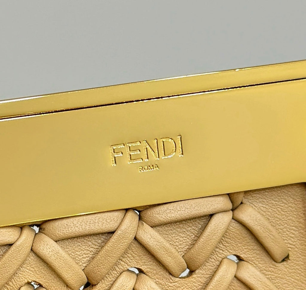 Fendi First Small 8BP129 Apricot Interlaced Leather Bag - Default Title - View 6