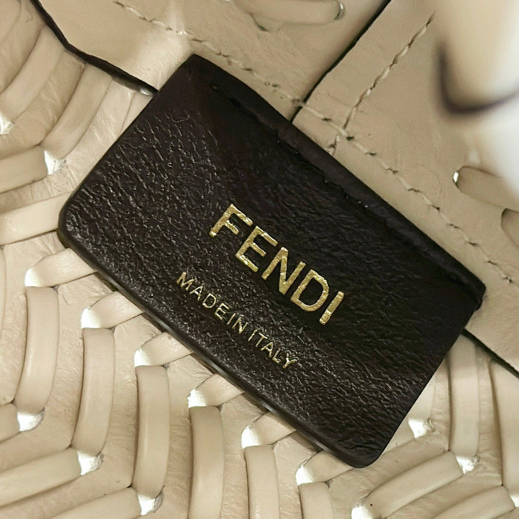 Fendi First Small 8BP129 Beige Interlaced Leather Bag - Default Title - View 8