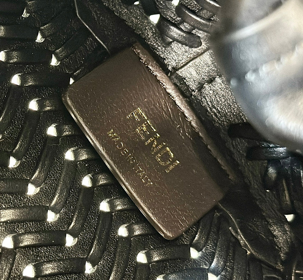 Fendi First Small 8BP129 Black Interlaced Leather Bag - Default Title - View 9