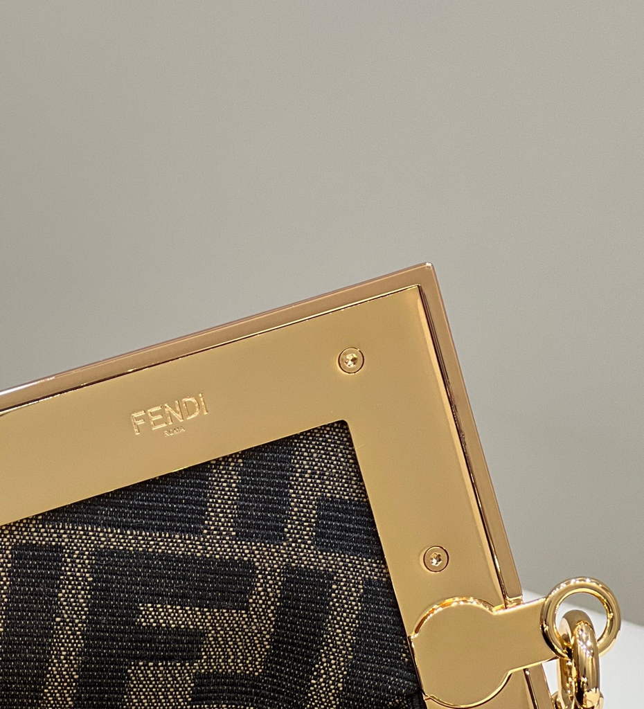Fendi First Small 8BP129 Beige leather and python leather bag - Default Title - View 6