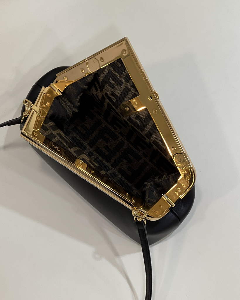 Fendi First Small 8BP129 Black leather and python leather bag - Default Title - View 9