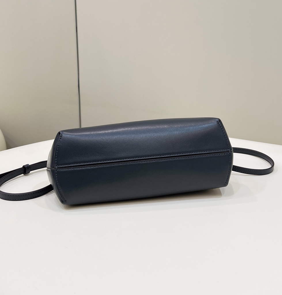 Fendi First Small 8BP129 Navy Blue leather and python leather bag - Default Title - View 5