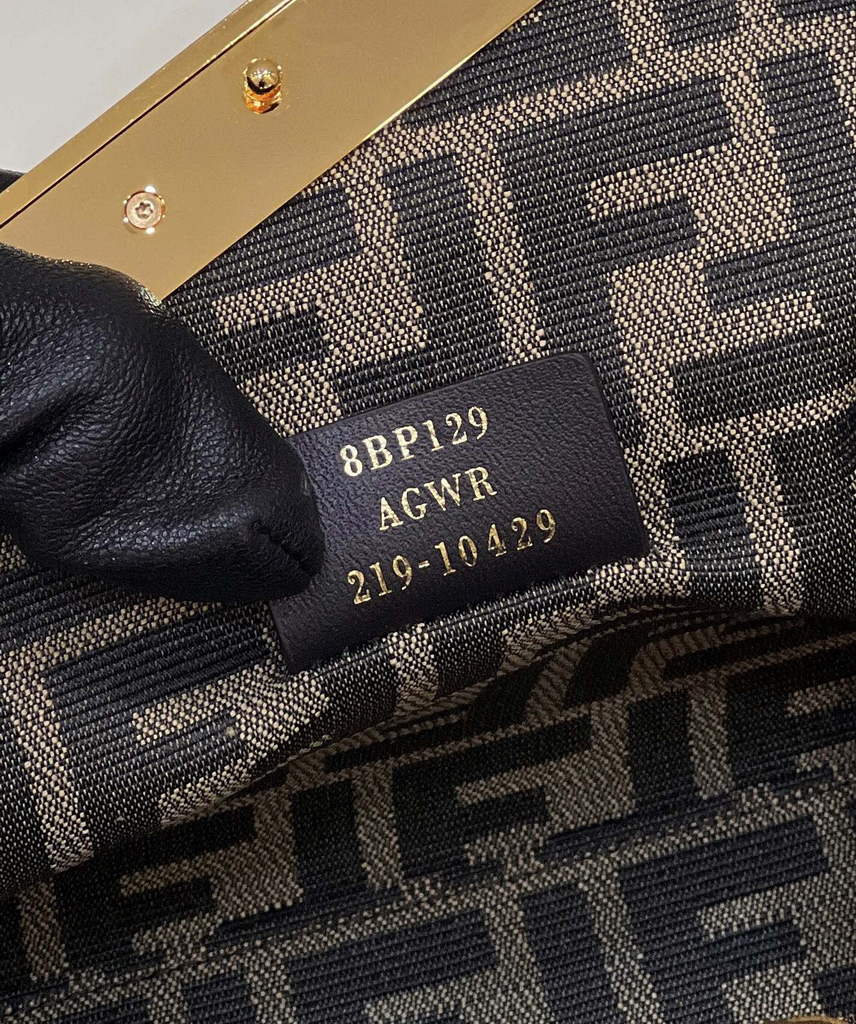 Fendi First Small 8BP129 Navy Blue leather and python leather bag - Default Title - View 8