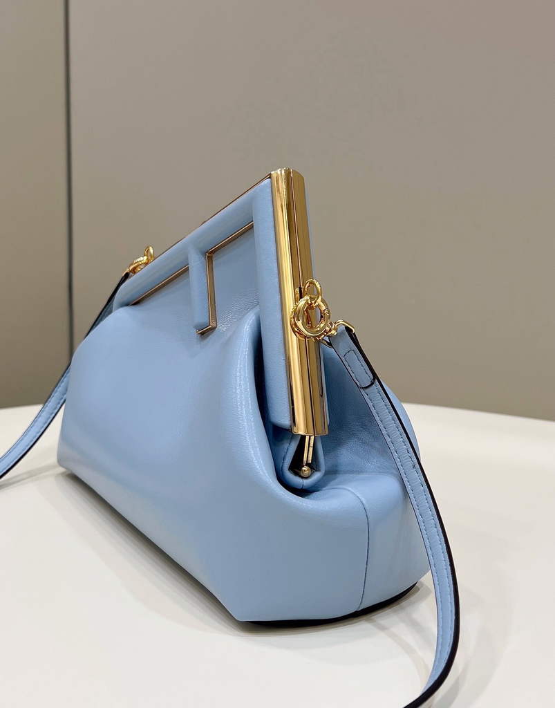 Fendi First Small 8BP129 Blue leather bag - Default Title - View 3
