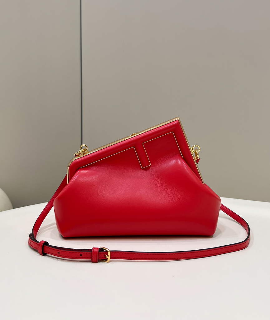 Fendi First Small 8BP129 Red leather bag - Default Title - View 1