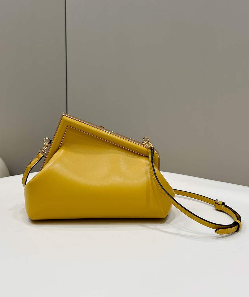 Fendi First Small 8BP129 Yellow leather bag - Default Title - View 2