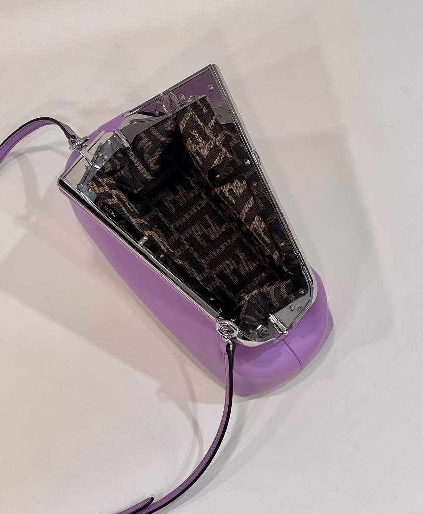 Fendi First Small 8BP129 Purple leather bag - Default Title - View 9