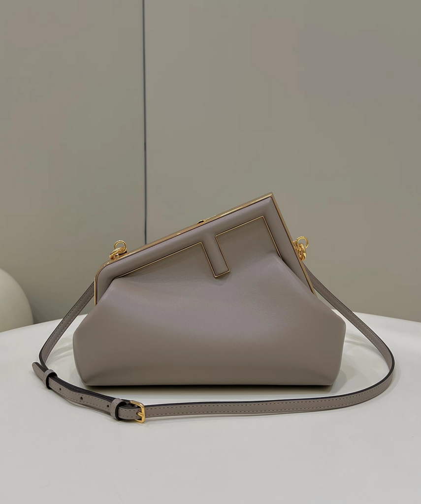 Fendi First Small 8BP129 Gray leather bag - Default Title - View 1
