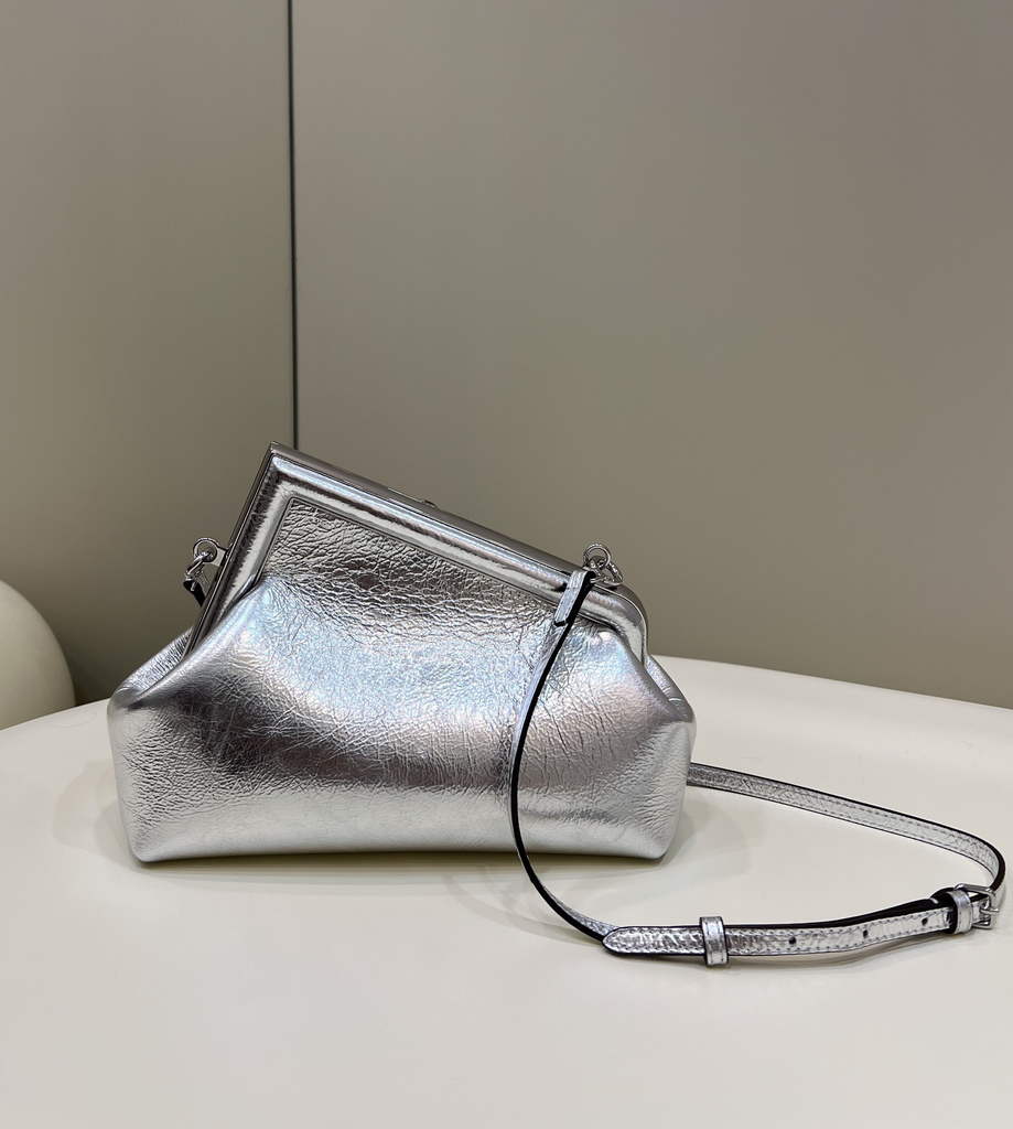 Fendi First Small 8BP129 Silver leather bag - Default Title - View 2