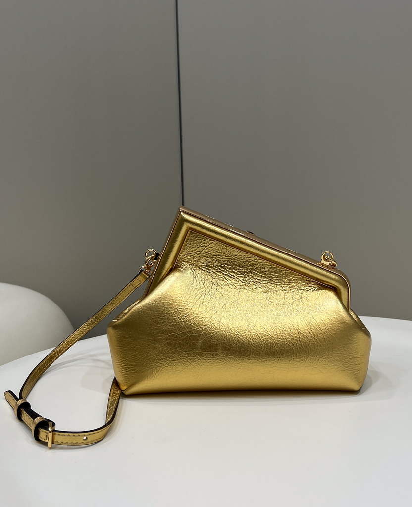 Fendi First Small 8BP129 Gold leather bag - Default Title - View 2