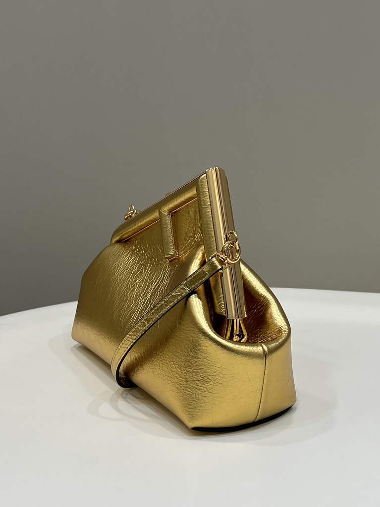 Fendi First Small 8BP129 Gold leather bag - Default Title - View 3