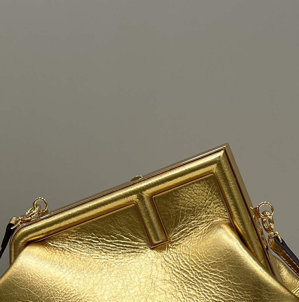 Fendi First Small 8BP129 Gold leather bag - Default Title - View 5