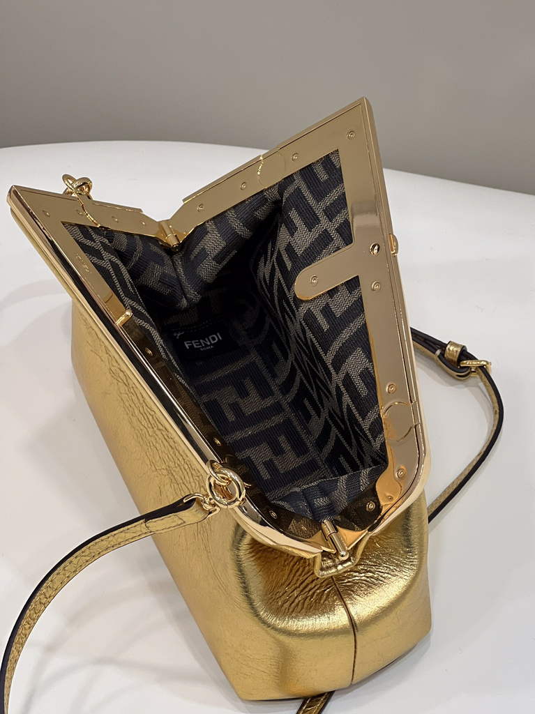 Fendi First Small 8BP129 Gold leather bag - Default Title - View 9
