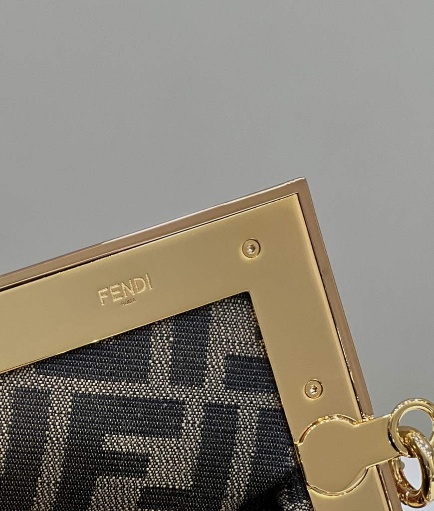 Fendi First Small 8BP129 Light Brown ostrich leather bag - Default Title - View 6