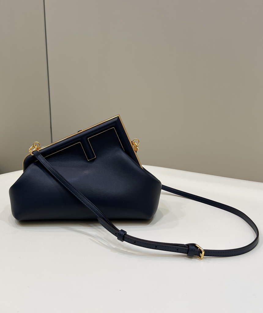 Fendi First Small 8BP129 Navy Blue leather bag - Default Title - View 1