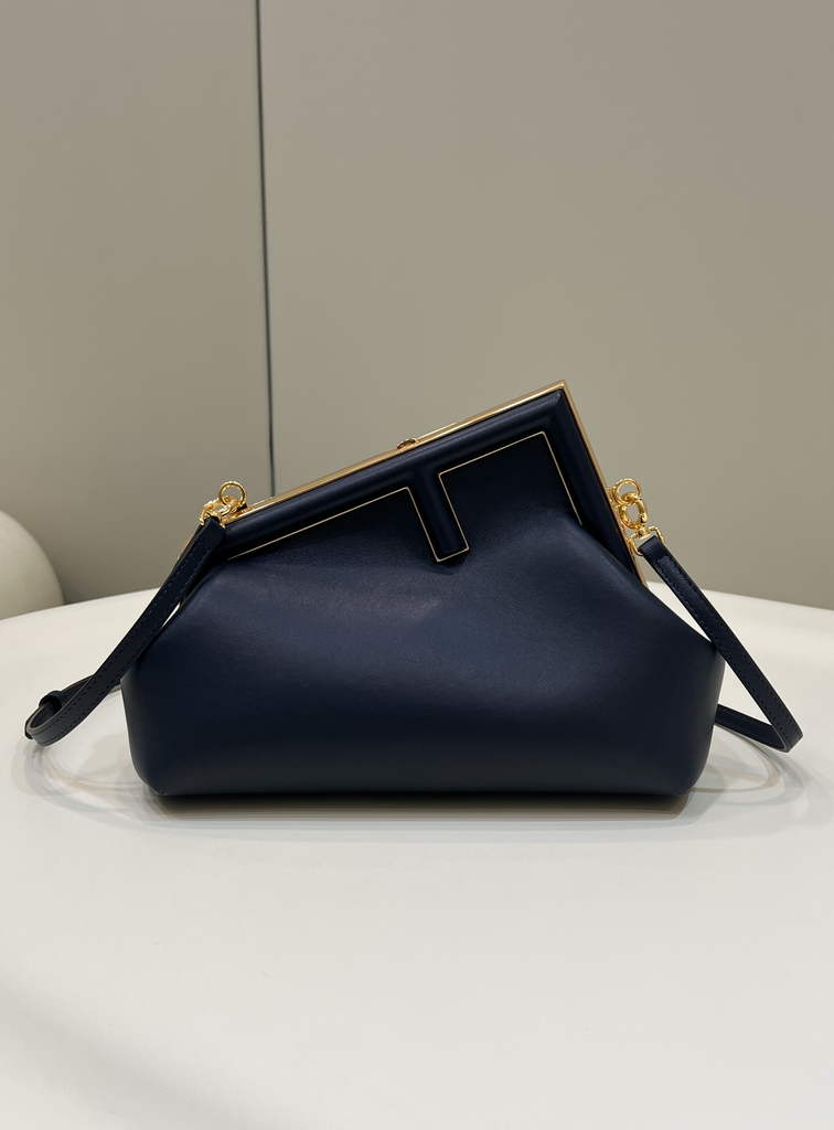 Fendi First Small 8BP129 Navy Blue leather bag - Default Title - View 2