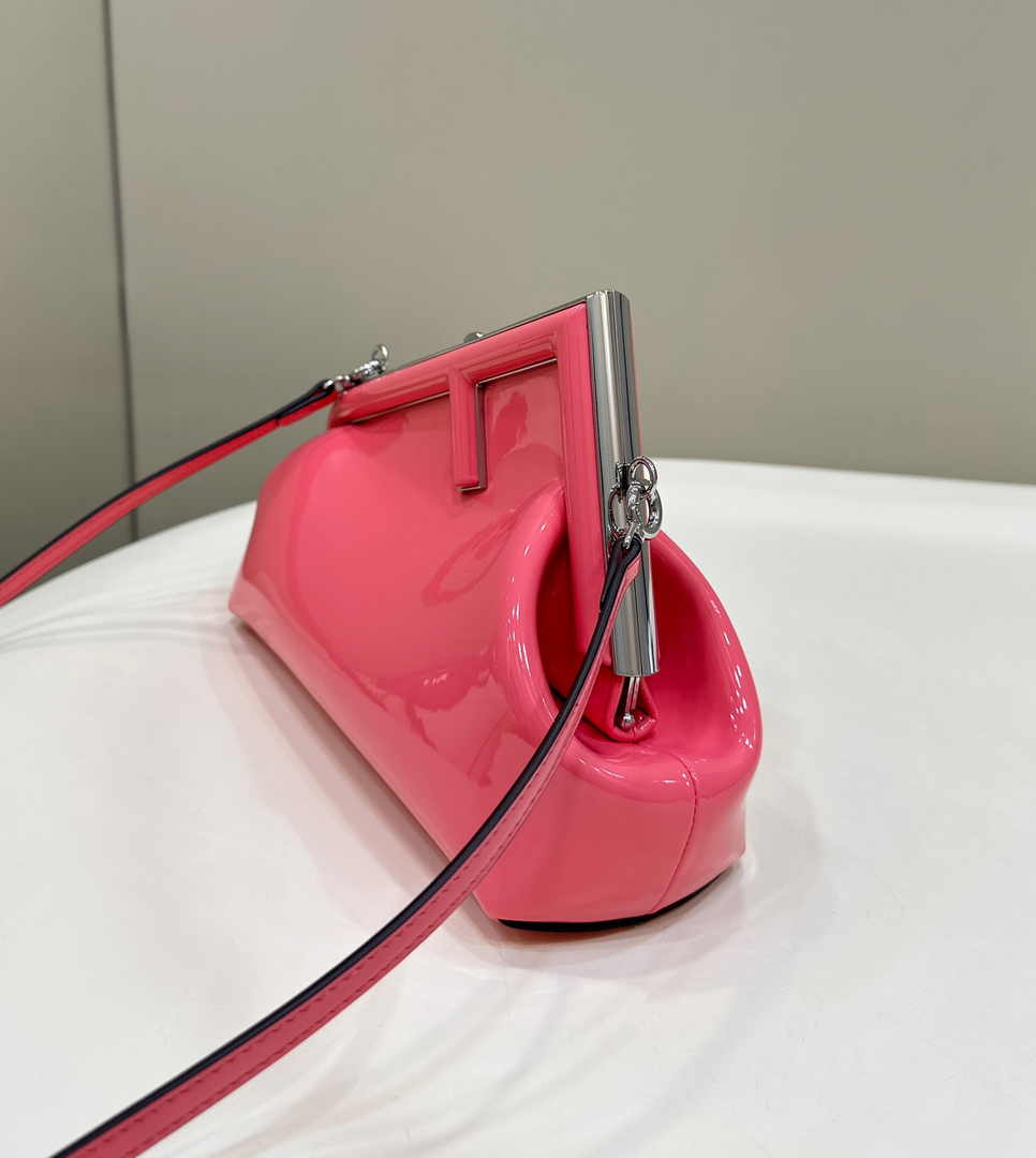 Fendi First Small 8BP129 Pink Patent Leather Bag - Default Title - View 3