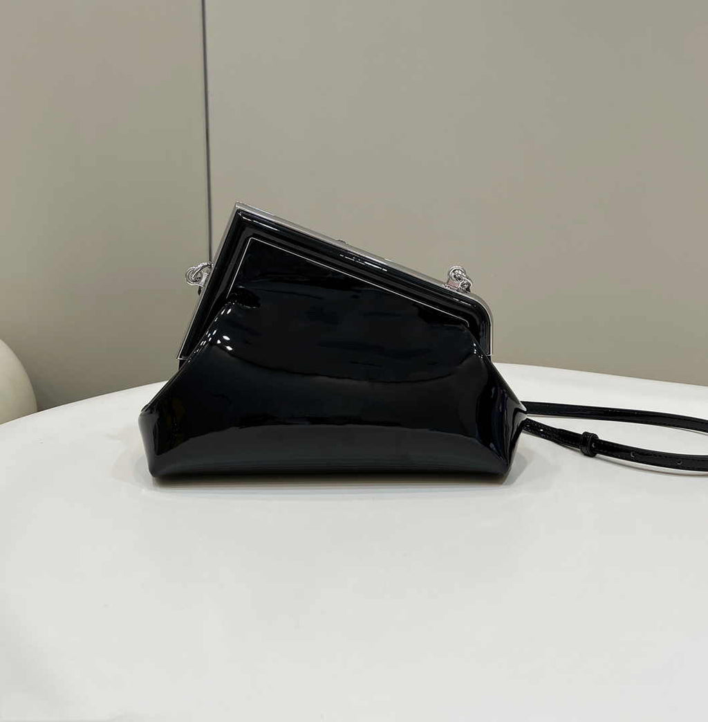 Fendi First Small 8BP129 Black Patent Leather Bag - Default Title - View 2