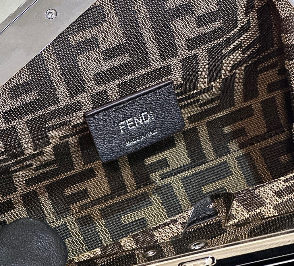 Fendi First Small 8BP129 Black Patent Leather Bag - Default Title - View 8