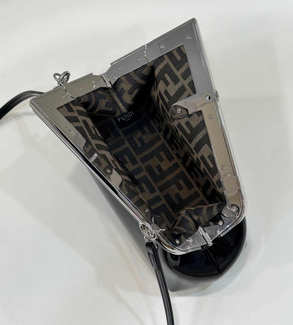 Fendi First Small 8BP129 Black Patent Leather Bag - Default Title - View 4