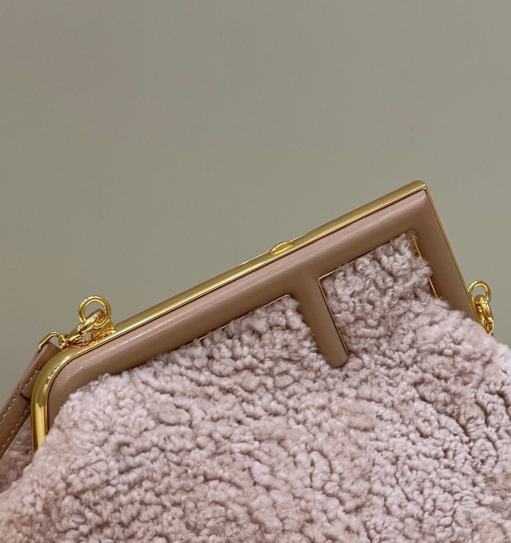 Fendi First Small 8BP129 Pink sheepskin bag - Default Title - View 5