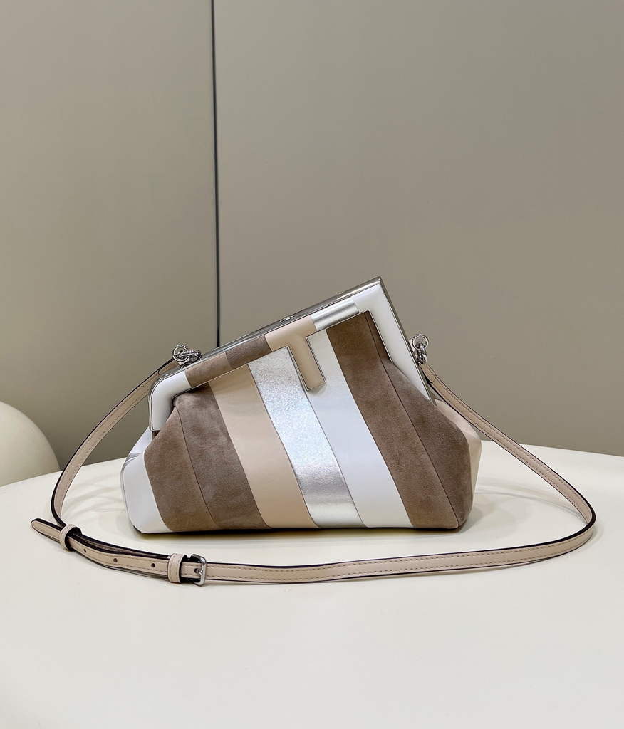 Fendi First Small 8BP129 Silver leather bag Multicolor - Default Title - View 1
