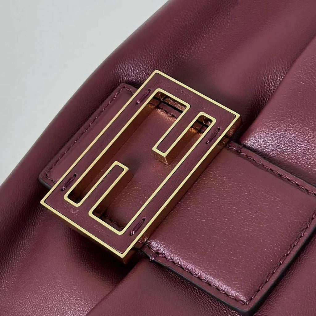 Fendi Mamma Baguette Medium Bag 8BR833 wine red leather - Default Title - View 5