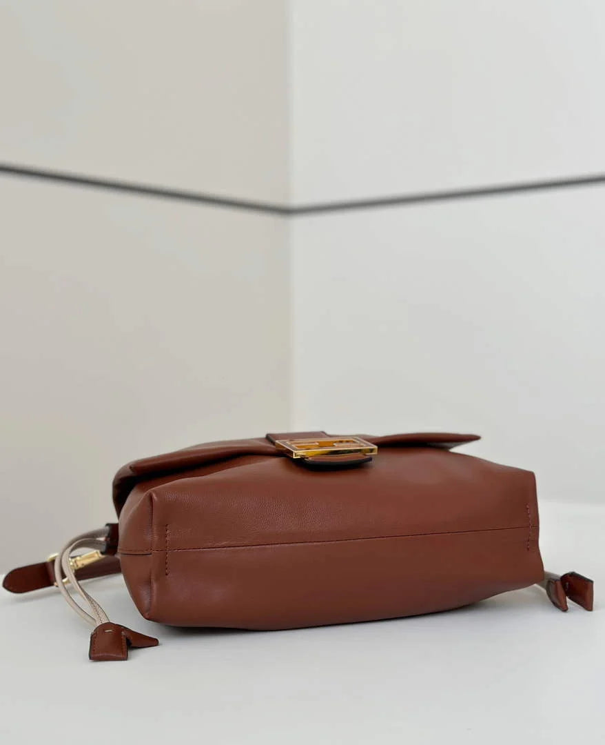 Fendi Mamma Baguette Medium Bag 8BR833 brown leather - Default Title - View 3