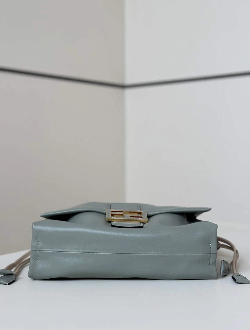 Fendi Mamma Baguette Medium Bag 8BR833 blue leather - Default Title - View 5