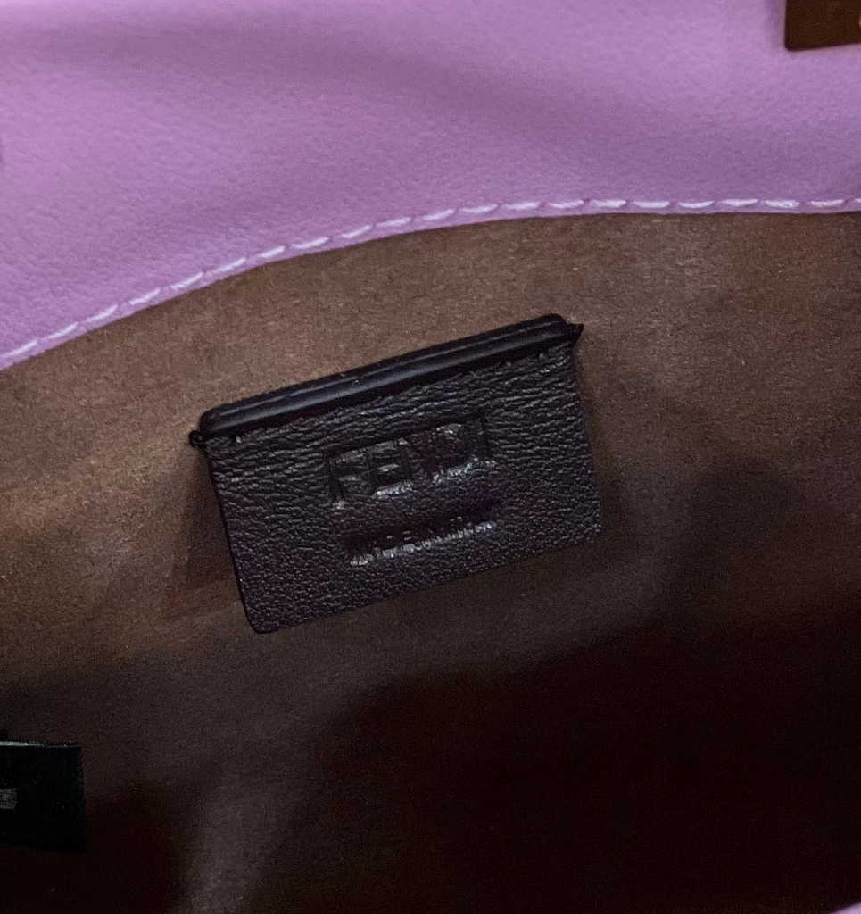 Fendi Mini Sunshine Shopper 8BS051 purple leather mini-bag with FF motif - Default Title - View 8