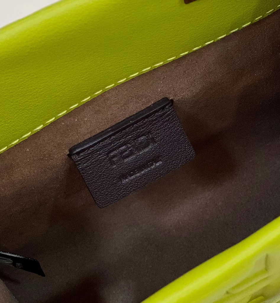 Fendi Mini Sunshine Shopper 8BS051 green leather mini-bag with FF motif - Default Title - View 9