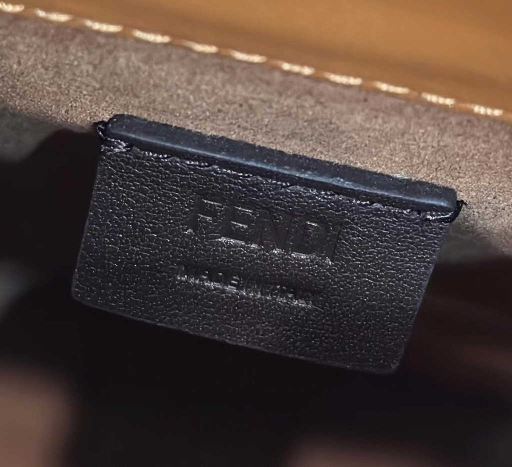 Fendi Mini Sunshine Shopper 8BS051 Brown leather mini-bag with FF motif - Default Title - View 8