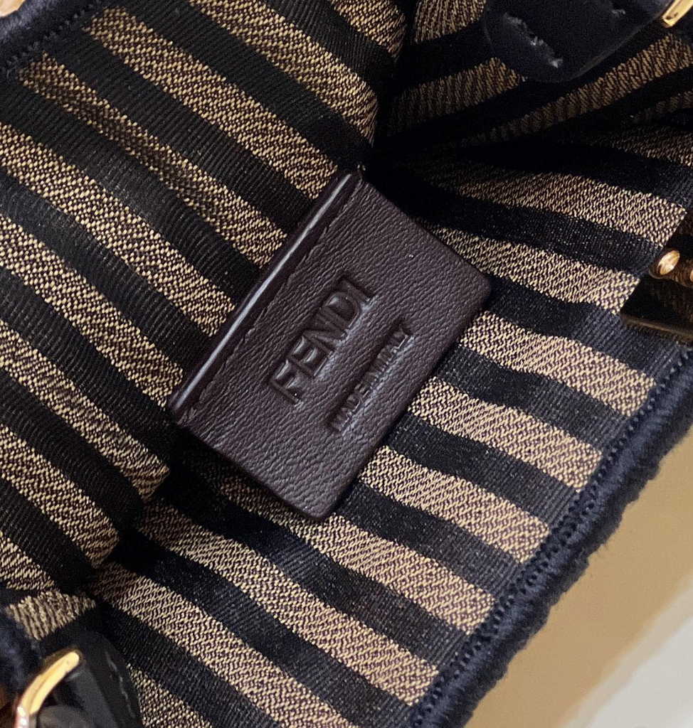 Fendi Mini Sunshine Shopper Black Natural straw mini-bag 8BS051 - Default Title - View 8