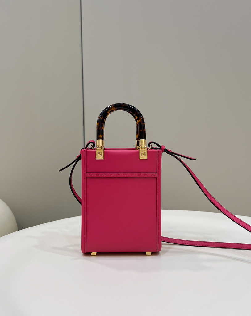 Fendi Mini Sunshine Shopper plum leather mini-bag 8BS051 - Default Title - View 2